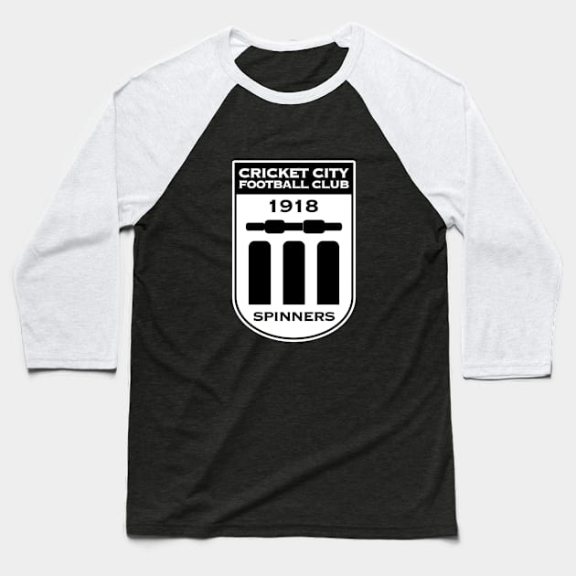 Cricket City Football Club Baseball T-Shirt by Kev Brett Designs